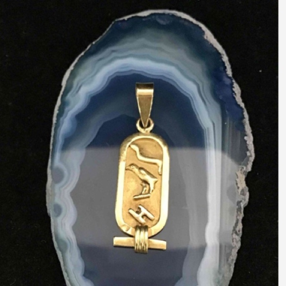 Preloved Solid 14K Gold Hieroglyph Pendant 2.05g